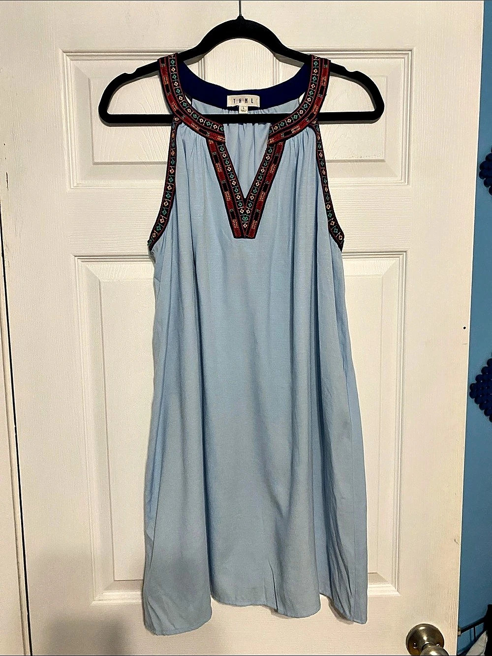 THML Maxi Dress in Blue Size Large Like New